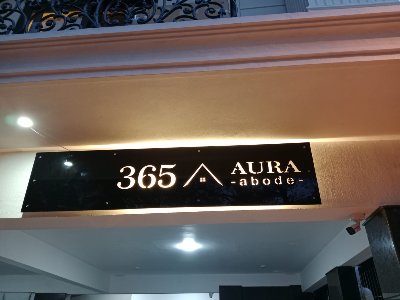 365 Aura Abode signage